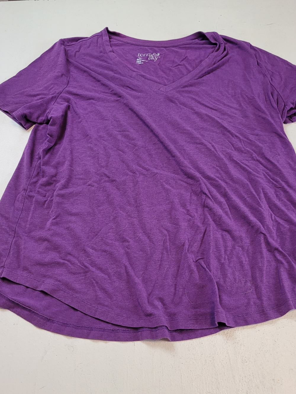 Terra & Sky Purple V-Neck Short Sleeve Tee